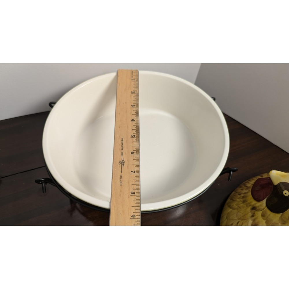 Temp-tations Tara Old World Chicken Covered Baker Roaster Dish with Stand 11in - Picture 15 of 15